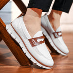 Men's Low Top Knit Pattern Round Toe Slip On Grooved Sole Loafers