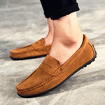 Men's Low Top Moc Toe Slip On Stitched Trim Penny Loafers