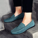 Men's Low Top Moc Toe Slip On Stitched Trim Penny Loafers