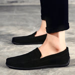 Men's Low Top Moc Toe Slip On Stitched Trim Penny Loafers