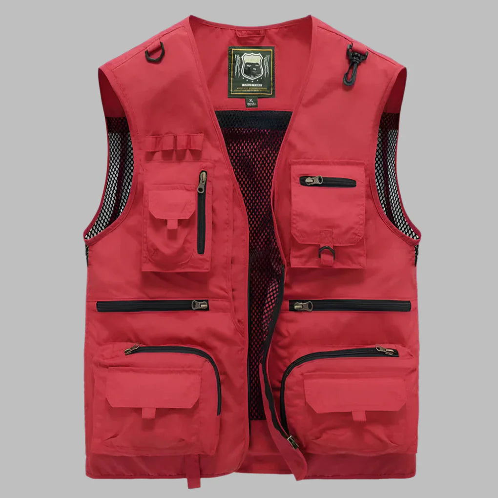 Men's Multi-Pocket Front Zip Utility Vest