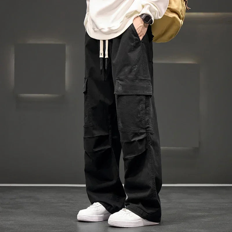 Men’s Multiple Side Pockets Straight Leg Cargo Pants