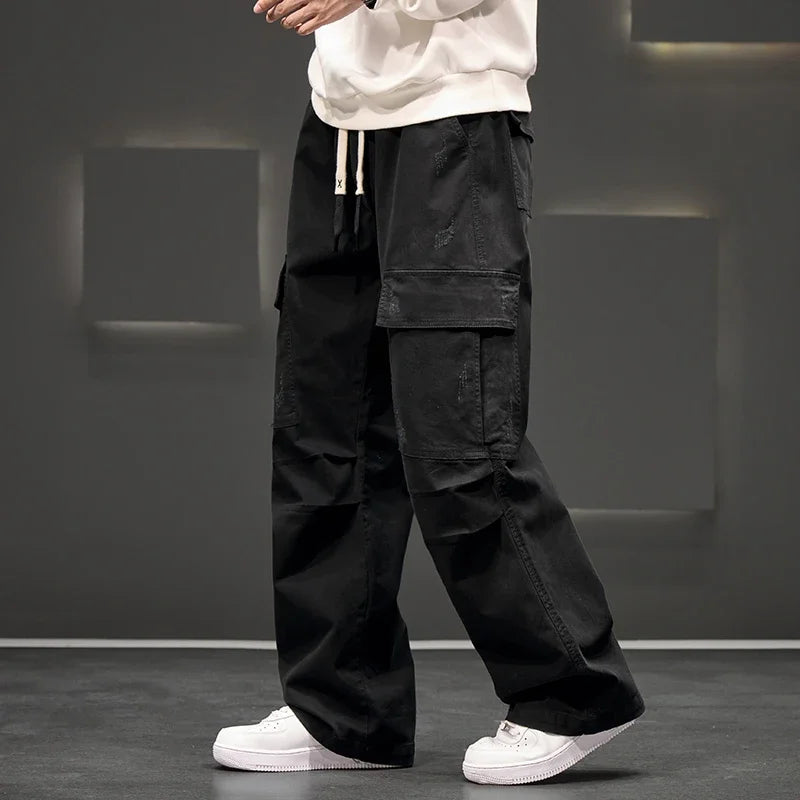 Men’s Multiple Side Pockets Straight Leg Cargo Pants