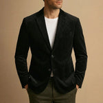 Men’s Notch Lapel Button Front Corduroy Blazer Jacket