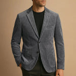 Men’s Notch Lapel Button Front Corduroy Blazer Jacket