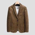 Men’s Notch Lapel Button Front Corduroy Blazer Jacket