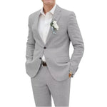 Men's Notch-Lapel Long Sleeve 2-Piece Suit Set