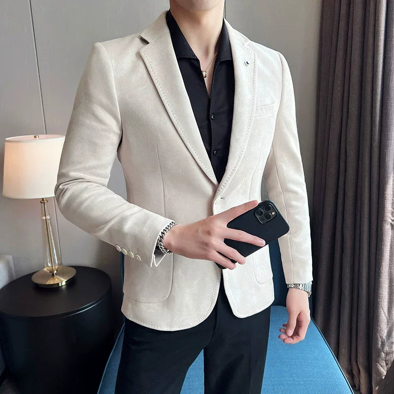 Men’s Notch Lapel Single Breasted Tailored Blazer Jacket