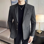 Men’s Notch Lapel Two Button Single Breasted Blazer Jacket