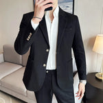 Men’s Notch Lapel Two Button Single Breasted Blazer Jacket
