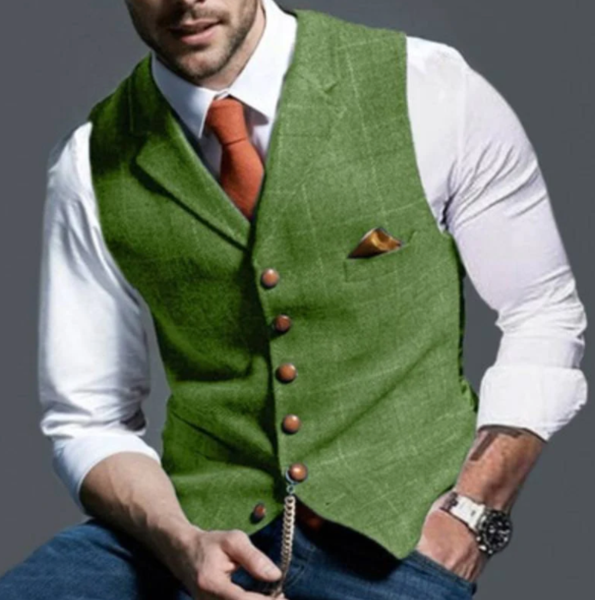 Men's Notch-Lapel Welt-Pocket Vest