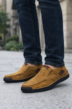 Men's Patch Accents Slip-On Loafers