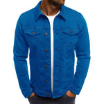 Men's Pointed-Collar Button-Front Flap-Pocket Denim Jacket