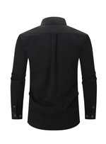 Men's Pointed Collar Long Sleeve Buttoned Pocket Shirt