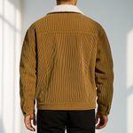 Men's Pointed Collar Snap-Button Corduroy Jacket
