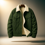 Men's Pointed Collar Snap-Button Corduroy Jacket