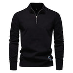 Men’s Quarter Zip Stand Collar Long Sleeve Knit Sweater