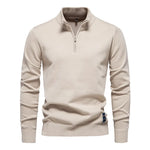 Men’s Quarter Zip Stand Collar Long Sleeve Knit Sweater