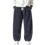 Men’s Ribbed Elastic Waist Loose Fit Lounge Pants