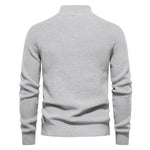 Men’s Ribbed Quarter Zip Stand Collar Long Sleeve Knit Sweater
