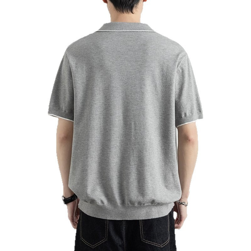 Men's Short Sleeve Contrast Trim Polo Shirt