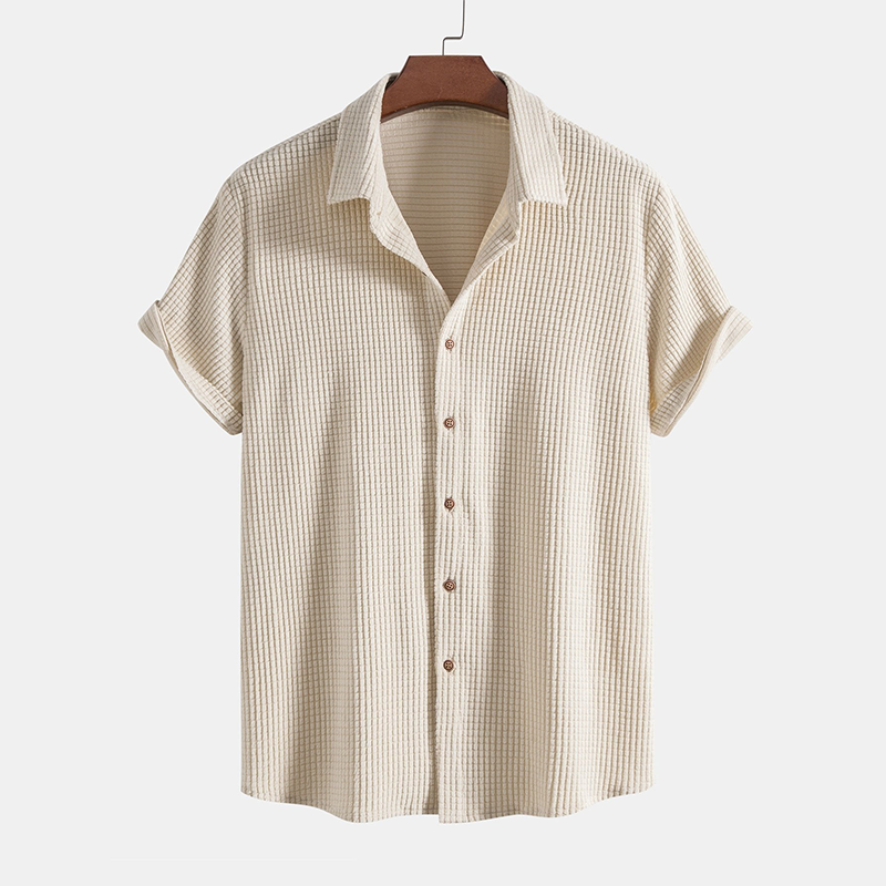 Men’s Short Sleeve Shirt and Drawstring Shorts 2 Piece Set