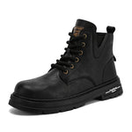 Men’s Side Zip Lace-Up Lug Sole Ankle Boots