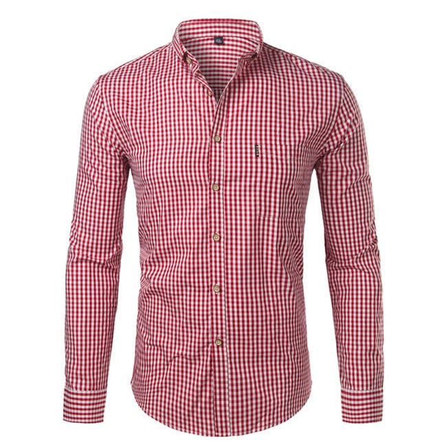 Men’s Slim Fit Checkered Button Down Shirt