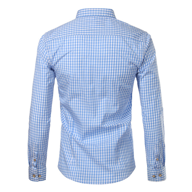 Men’s Slim Fit Checkered Button Down Shirt
