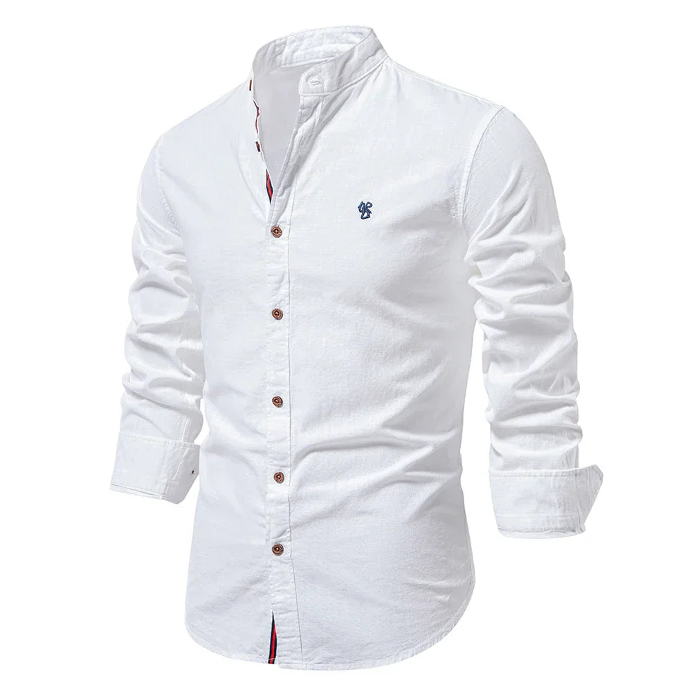 Men’s Slim Fit Mandarin Collar Button Shirt