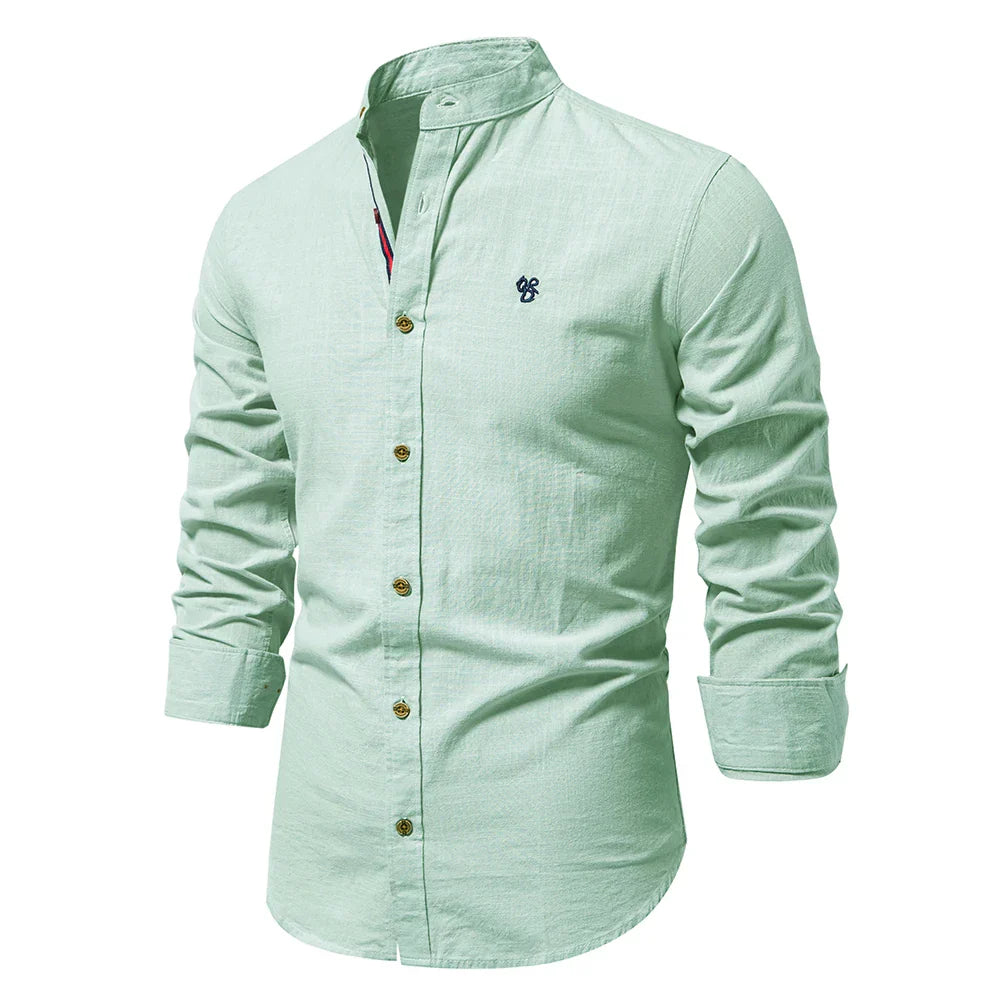 Men’s Slim Fit Mandarin Collar Button Shirt