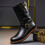 Men's Slip-On Mid-Calf Buckle Boots