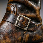 Men's Slip-On Mid-Calf Buckle Boots