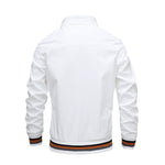 Men’s Stand Collar Zip Front Bomber Jacket