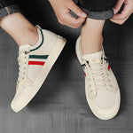Men’s Stripe Detail Lace-Up Low-Top Sneakers