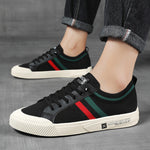 Men’s Stripe Detail Lace-Up Low-Top Sneakers
