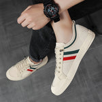 Men’s Stripe Detail Lace-Up Low-Top Sneakers