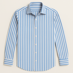 Men's Striped Button-Down Long-Sleeve Shirt