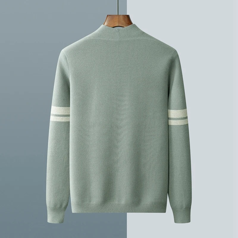 Men's Striped Button Front Long Sleeve Pocket Open Cardigan