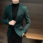 Men’s Textured Notch Lapel Single Breasted Tailored Blazer Jacket