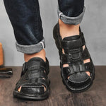 Men's Textured Straps Closed-Toe Fisherman Sandals