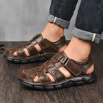 Men's Textured Straps Closed-Toe Fisherman Sandals