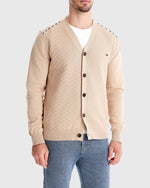 Men’s Textured V-Neck Button Knit Cardigan