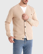 Men’s Textured V-Neck Button Knit Cardigan