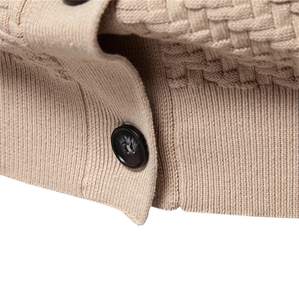 Men’s Textured V-Neck Button Knit Cardigan