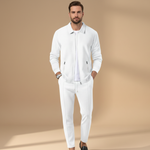 Men’s Textured Zip Up 2 Piece Tracksuit Set