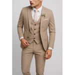 Men's Three Piece Single Breasted Notch Lapel Vest Front Pocket Suit