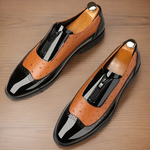 Men's Wingtip Zippered Brogue Dress Shoes