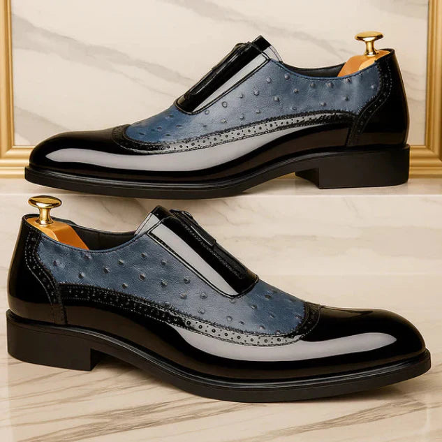 Men's Wingtip Zippered Brogue Dress Shoes