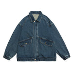 Men’s Zip Front Elastic Cuff Denim Jacket